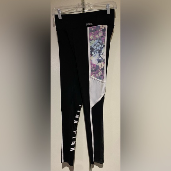 PINK Victoria's Secret Black Leggings with Tie-Dye Detail - Picture 2 of 4